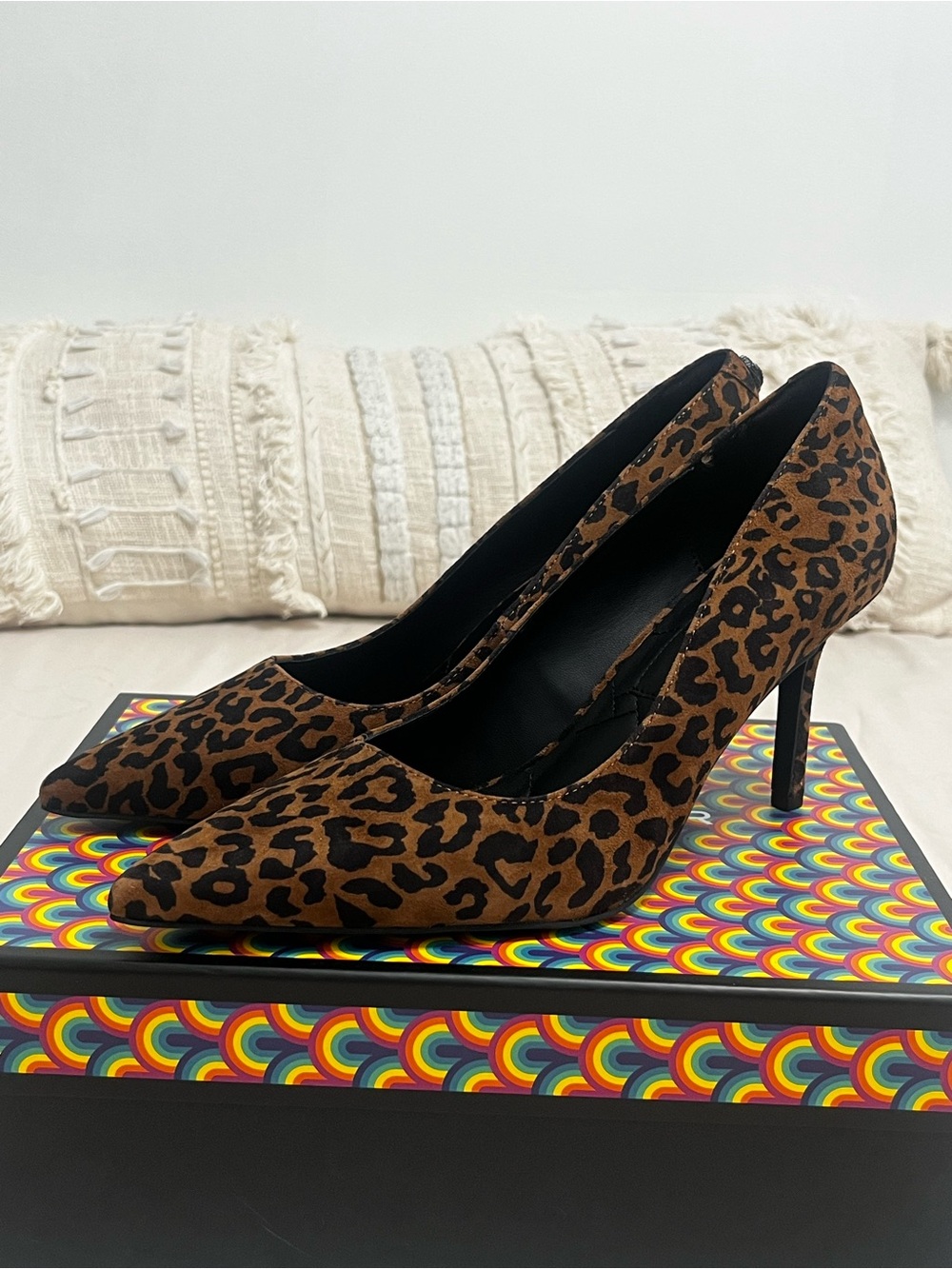 Kurt Geiger Leopard Print Pointed Toe Pumps - Brown/Black